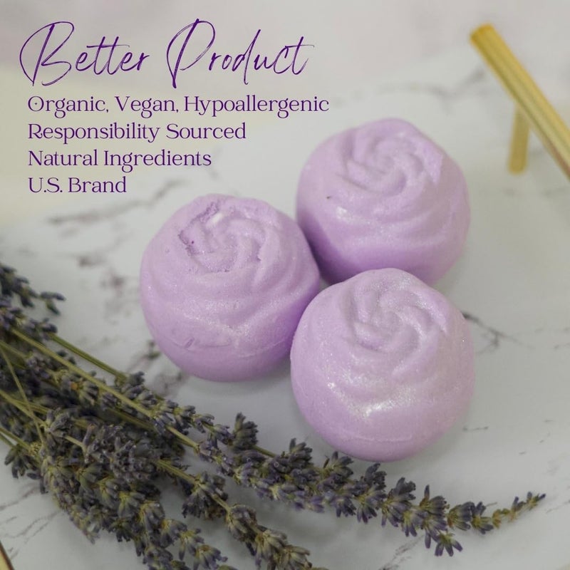EvolutionUSA Lavender Dreams Bath Bombs for Women, 12 Organic Flower Bath Bombs, Soft Lavender Bath Bombs, Womens Bath Bombs Gift, Lush Bath Bombs for Girls, Relaxing Bathbombs, Bath Balls - Image 3